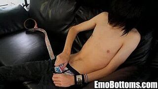 A sexy punk brunette twink is masturbating porn video